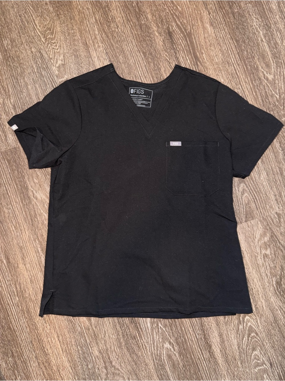 Figs Black Catarina One-Pocket Scrub Top - Women’s Large